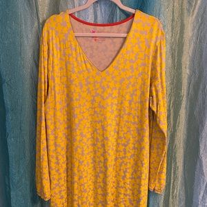 Gudren Sjoden Yellow Floral Tencel Dress XL